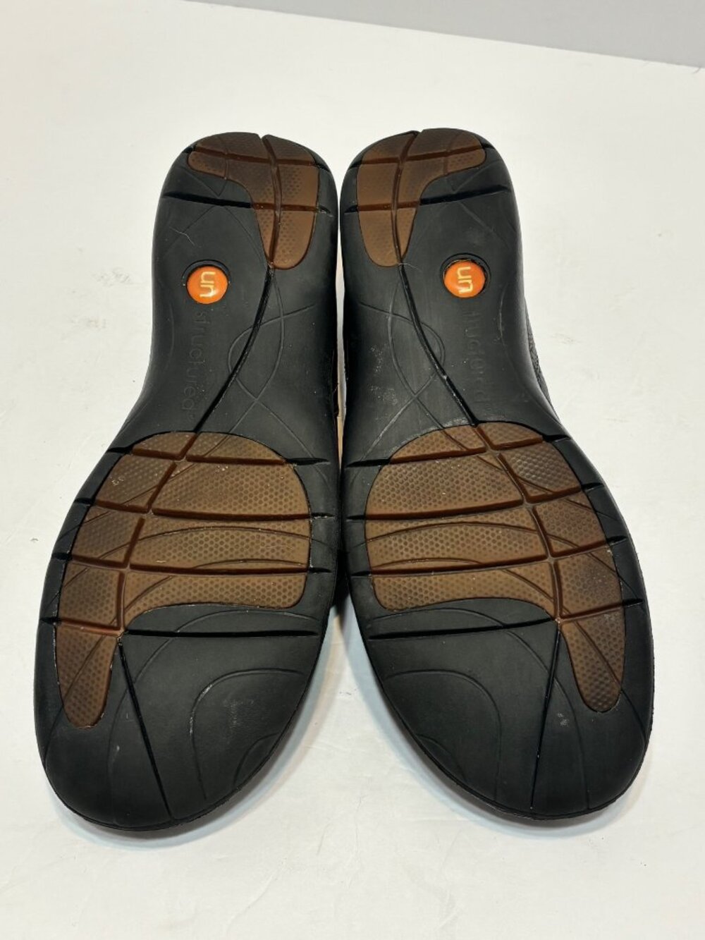 structured CLARKS 87570 Walking Shoes BLACK LEATHER Sz 10M Flats SLIP-ON LOAFERS - Picture 7 of 15